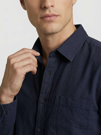 Celio* Men Navy Blue Solid Regular Fit Cotton Shirts