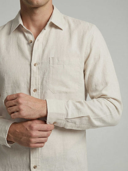 Celio* Men Off White Solid Regular Fit Cotton Shirts