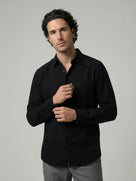 Celio Men Black Solid Regular Fit Cotton Shirts