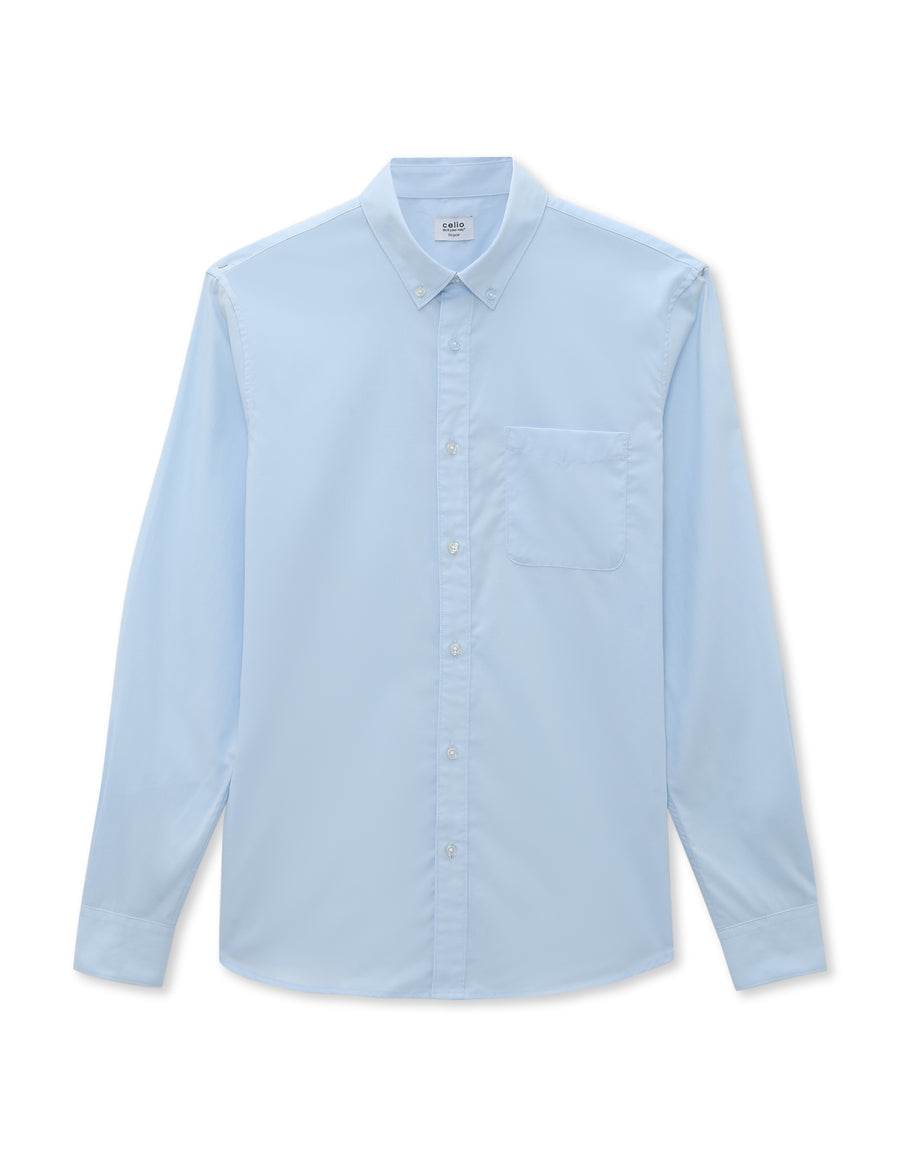 Celio Mens Blue Solid Regular Fit Cotton Shirts