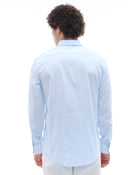 Celio Mens Blue Solid Regular Fit Cotton Shirts
