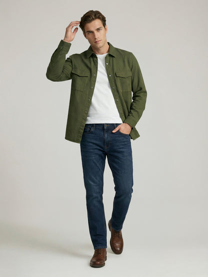 Celio* Men Olive Solid Oversized Cotton Shirts