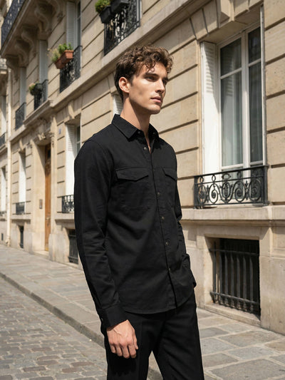 Celio* Men Black Solid Oversized Cotton Shirts