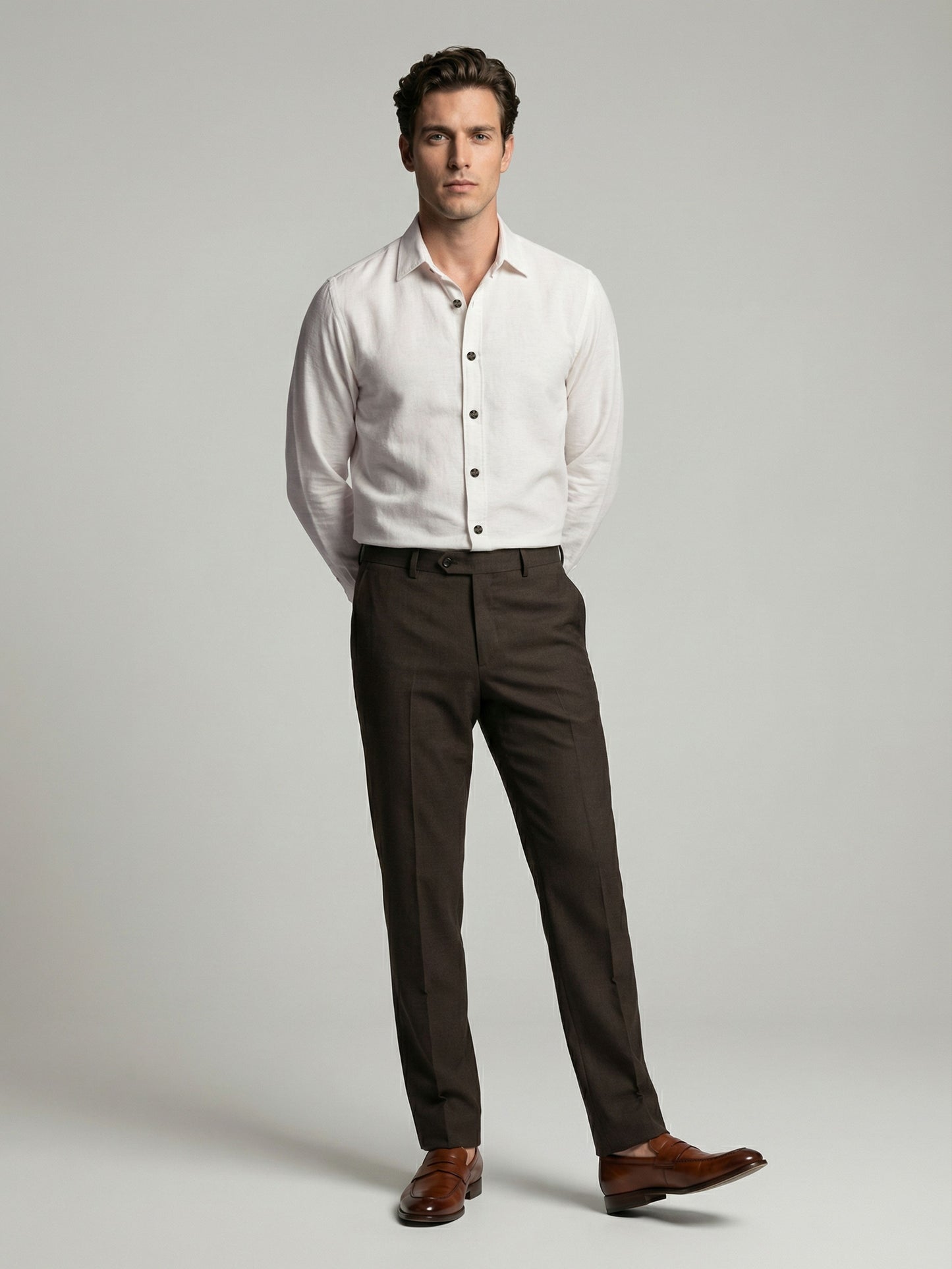 Celio* Men Off White Solid Regular Fit Polyester Shirts