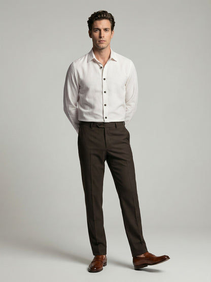 Celio* Men Off White Solid Regular Fit Polyester Shirts