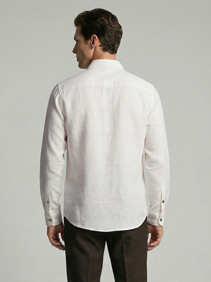 Celio* Men Off White Solid Regular Fit Polyester Shirts