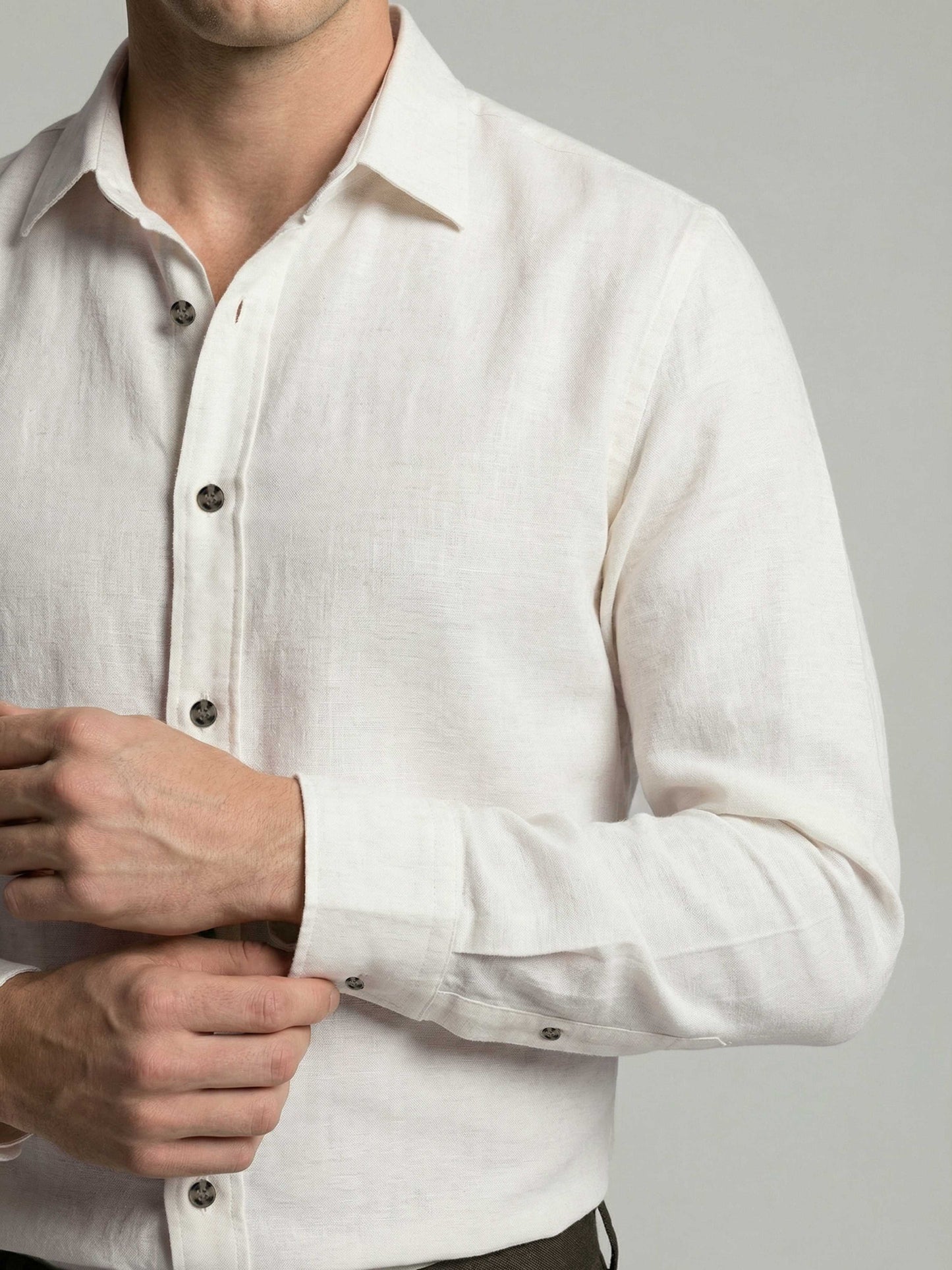 Celio* Men Off White Solid Regular Fit Polyester Shirts