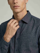 Celio* Men Blue Solid Regular Fit Polyester Shirts