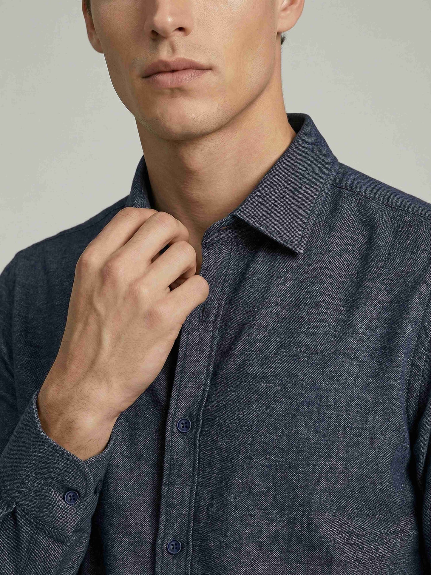 Celio* Men Blue Solid Regular Fit Polyester Shirts