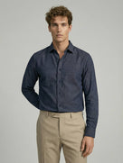 Celio* Men Blue Solid Regular Fit Polyester Shirts