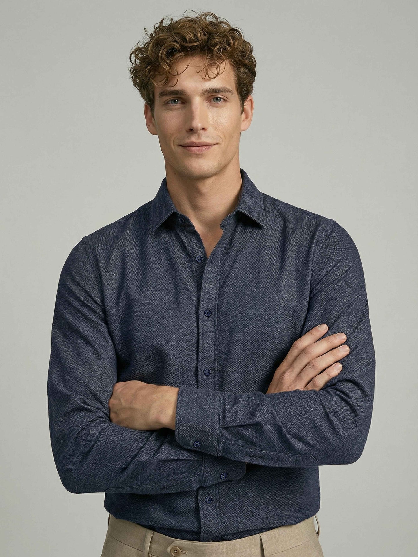 Celio* Men Blue Solid Regular Fit Polyester Shirts