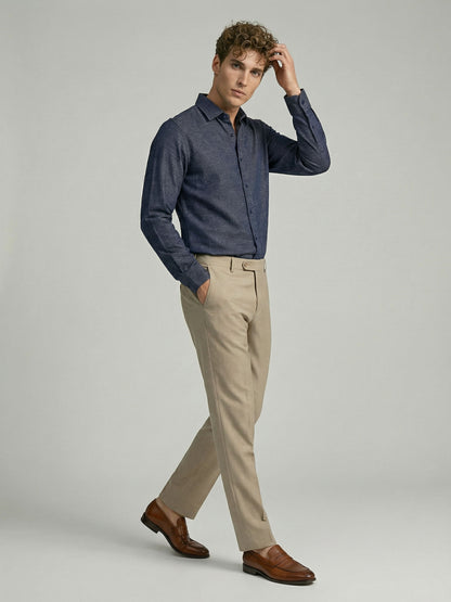 Celio* Men Blue Solid Regular Fit Polyester Shirts