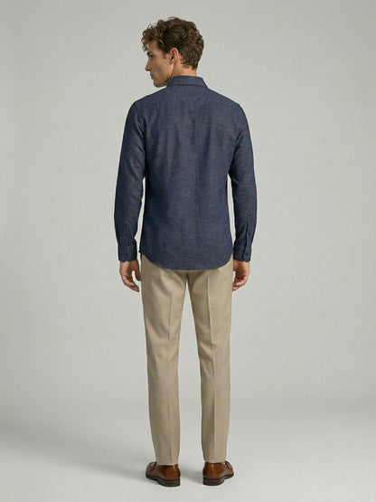 Celio* Men Blue Solid Regular Fit Polyester Shirts