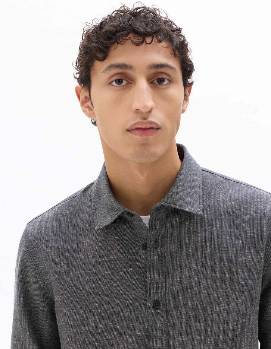 Celio Men Grey Solid Regular Fit Polyester Shirts