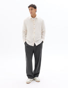 Celio Men Cream Solid Regular Fit Polyester Shirts