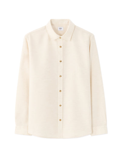 Celio Men Cream Solid Regular Fit Polyester Shirts