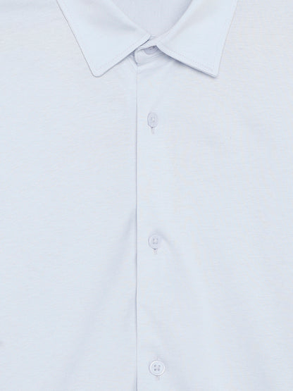 Celio Solid Regular Fit Cotton Blue Shirts