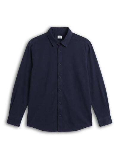 Celio Solid Regular Fit Cotton Navy Shirts