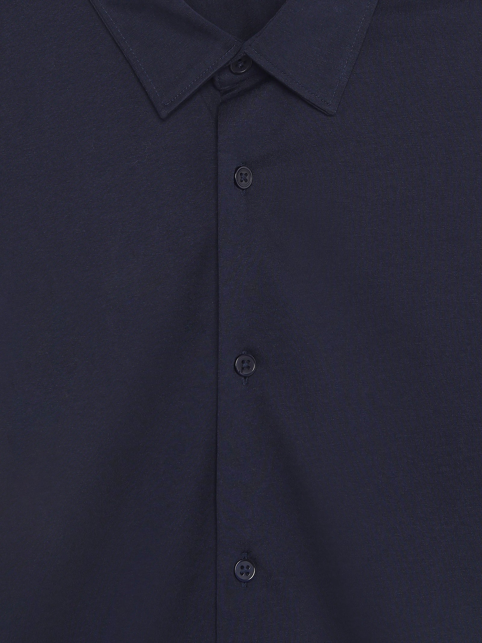 Celio Solid Regular Fit Cotton Navy Shirts