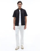 Celio Solid Regular Fit Cotton Black Shirts