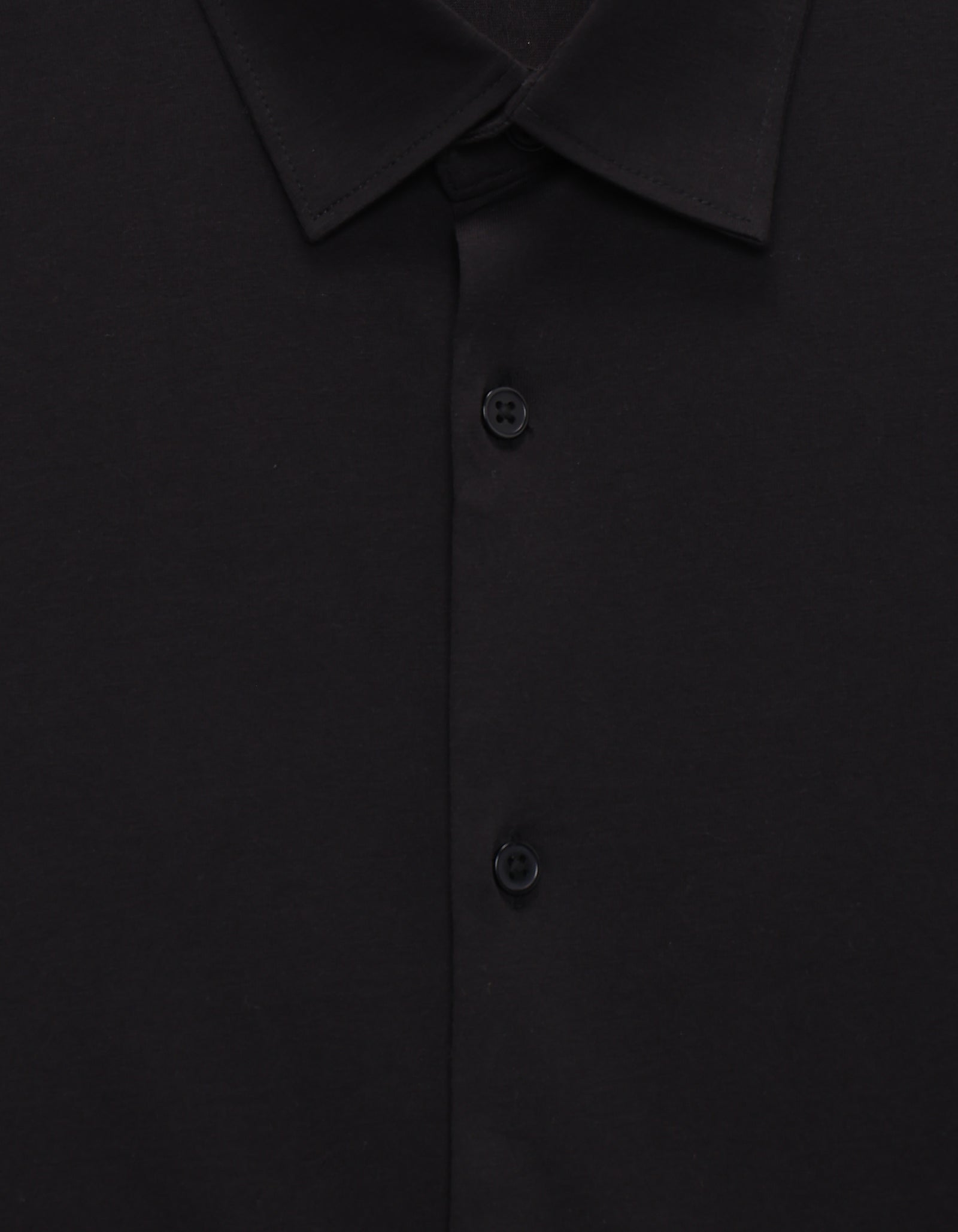 Regular Fit 100% Cotton Solid Spread Collar Shirt - Black