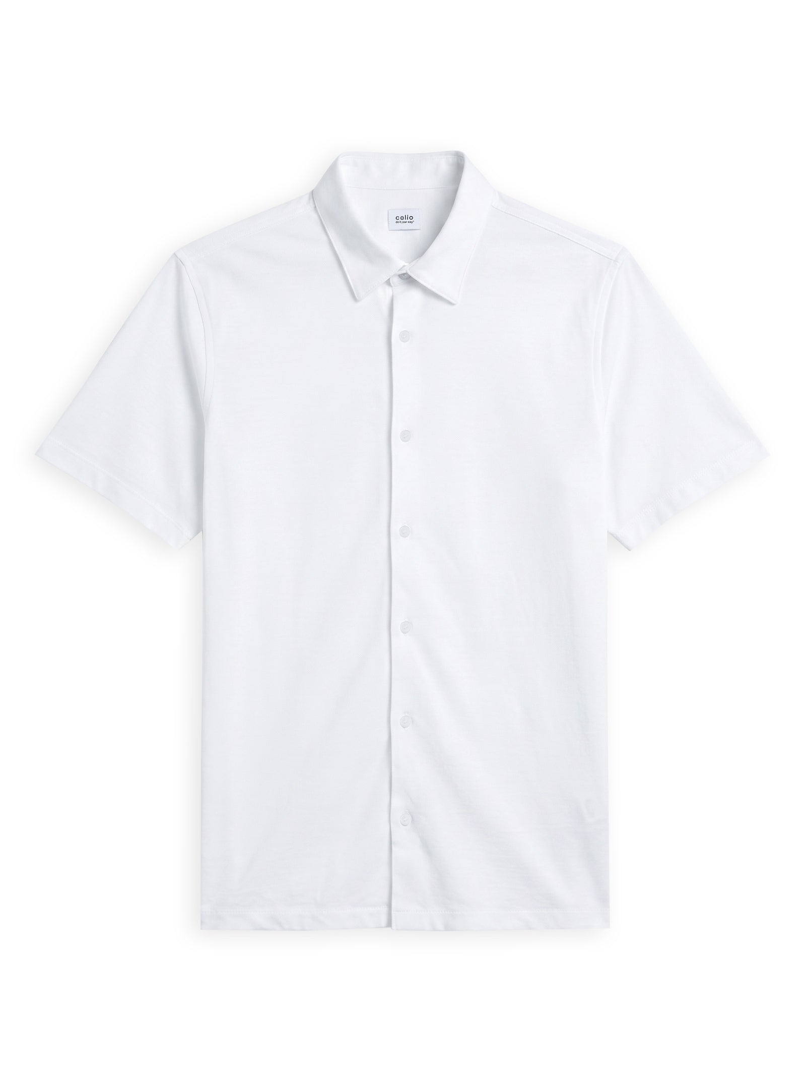 Celio Solid Regular Fit Cotton White Shirts