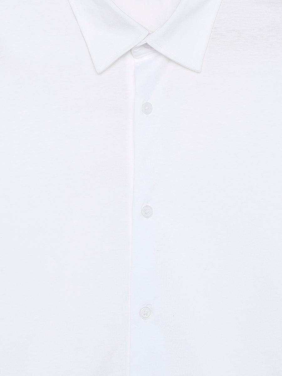Celio Solid Regular Fit Cotton White Shirts