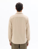 Regular Fit Polyester Spread Collar Shirt - Beige