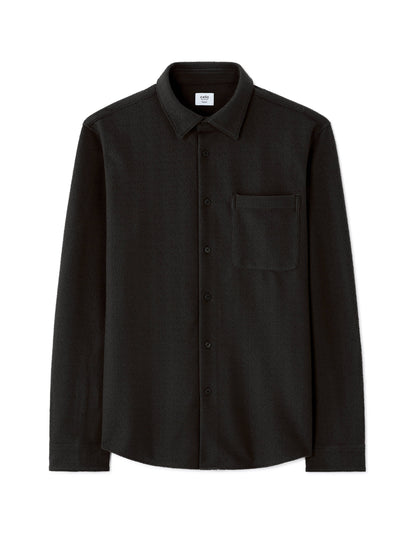 Celio Men Black Solid Regular Fit Polyester Shirts