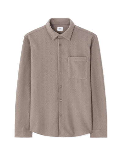 Celio Men Taupe Solid Regular Fit Polyester Shirts
