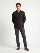 Celio* Solid Brown Men Linen Regular Fit Shirts