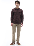 Celio Solid Regular Fit Cotton Linen Blend Brown Shirts