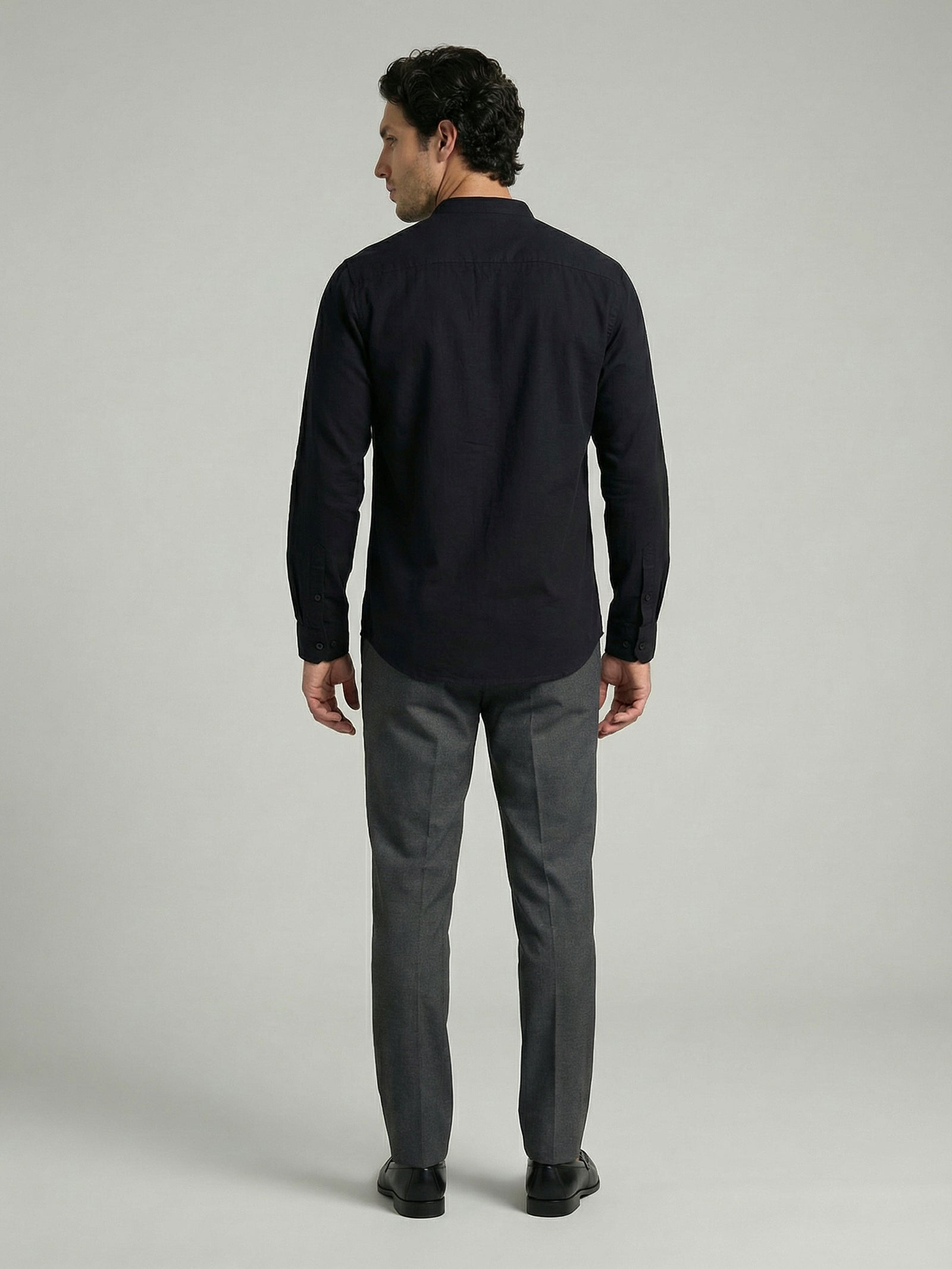Celio Men Black Solid Regular Fit Cotton Shirts