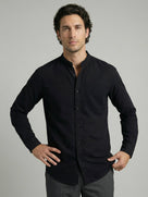 Celio Men Black Solid Regular Fit Cotton Shirts