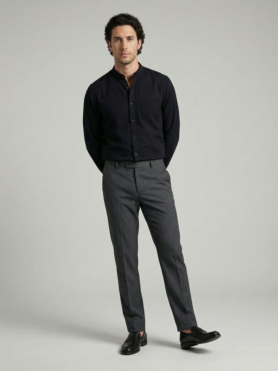 Celio Men Black Solid Regular Fit Cotton Shirts