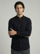 Celio Men Black Solid Regular Fit Cotton Shirts