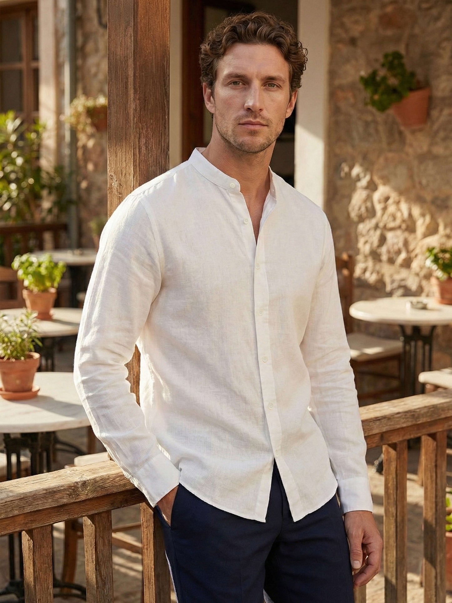 Celio Men White Solid Regular Fit Cotton Shirts
