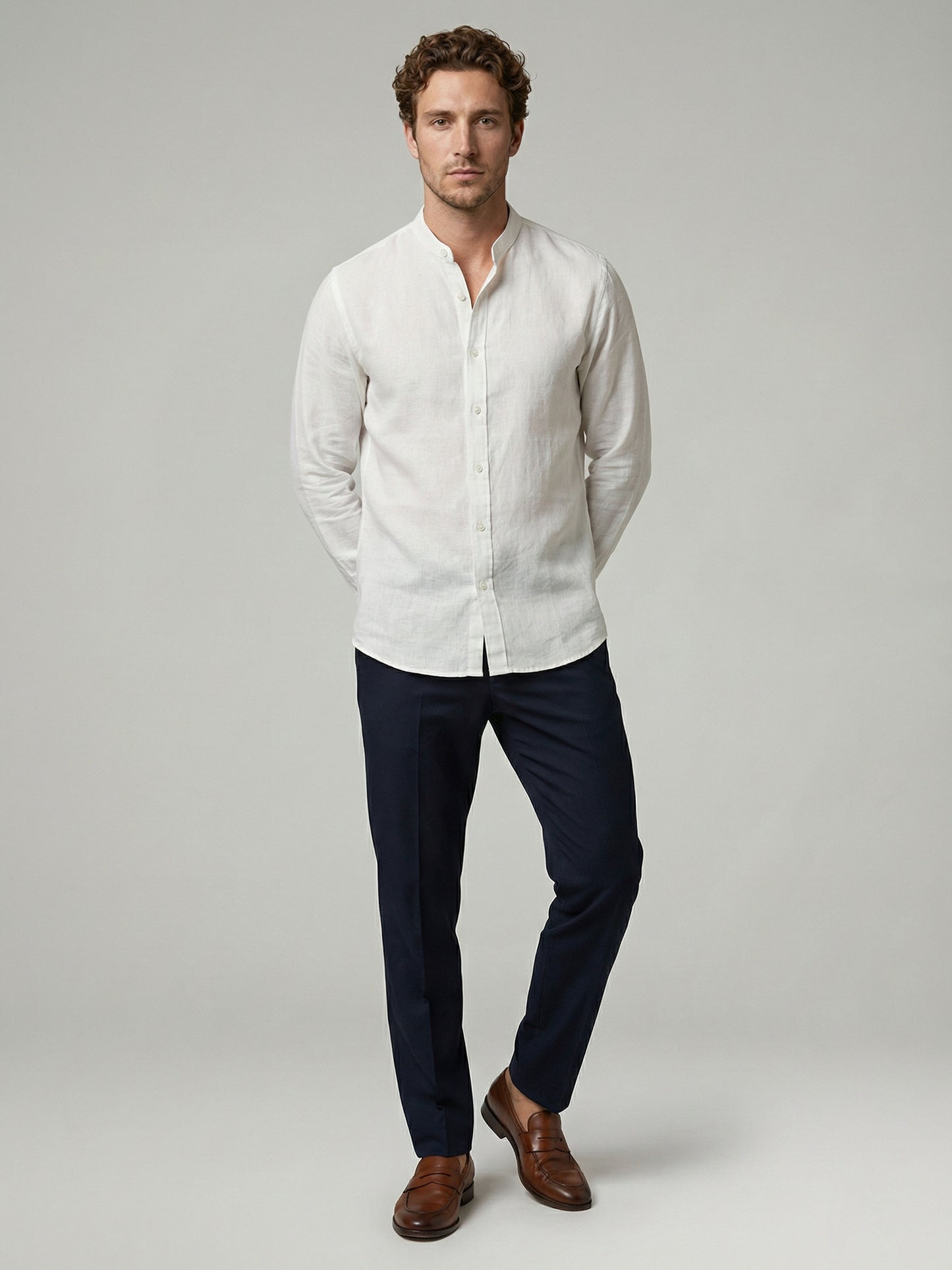 Celio Men White Solid Regular Fit Cotton Shirts