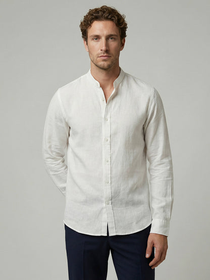 Celio Men White Solid Regular Fit Cotton Shirts