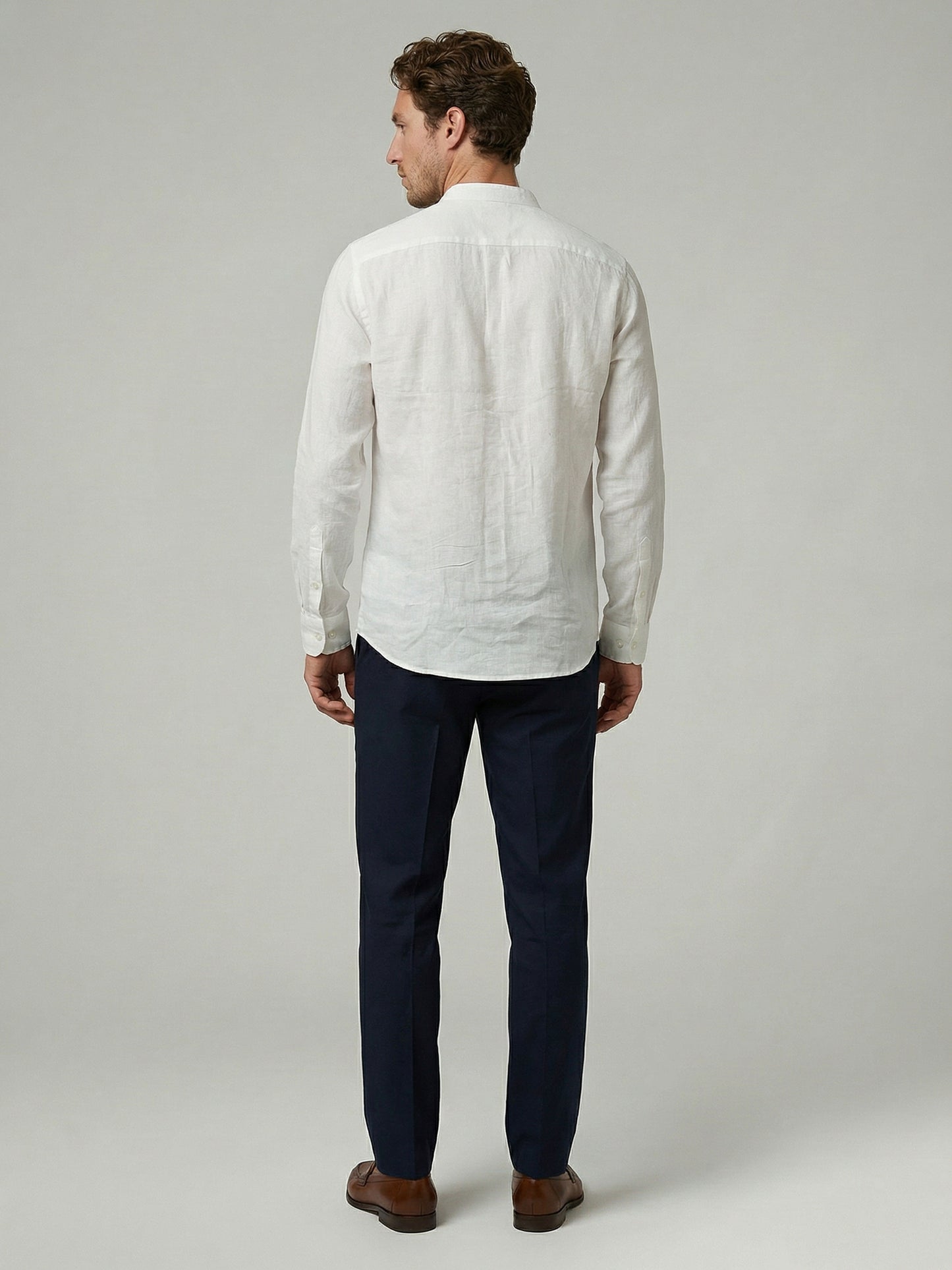 Celio Men White Solid Regular Fit Cotton Shirts