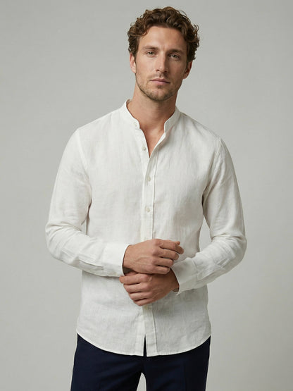 Celio Men White Solid Regular Fit Cotton Shirts
