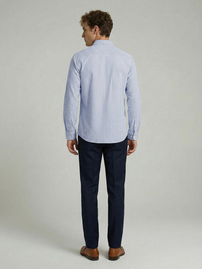 Celio* Striped Blue Cotton Regular Fit Men Shirts