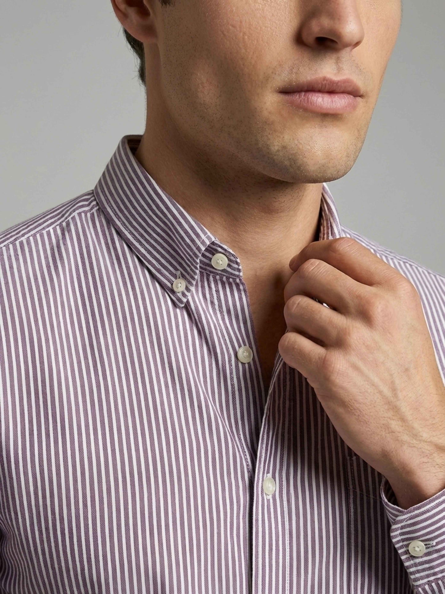 Celio* Men Cotton Regular Fit Purple Striped Shirts