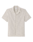 Celio Men Off White Striped Regular Fit Cotton Shirts