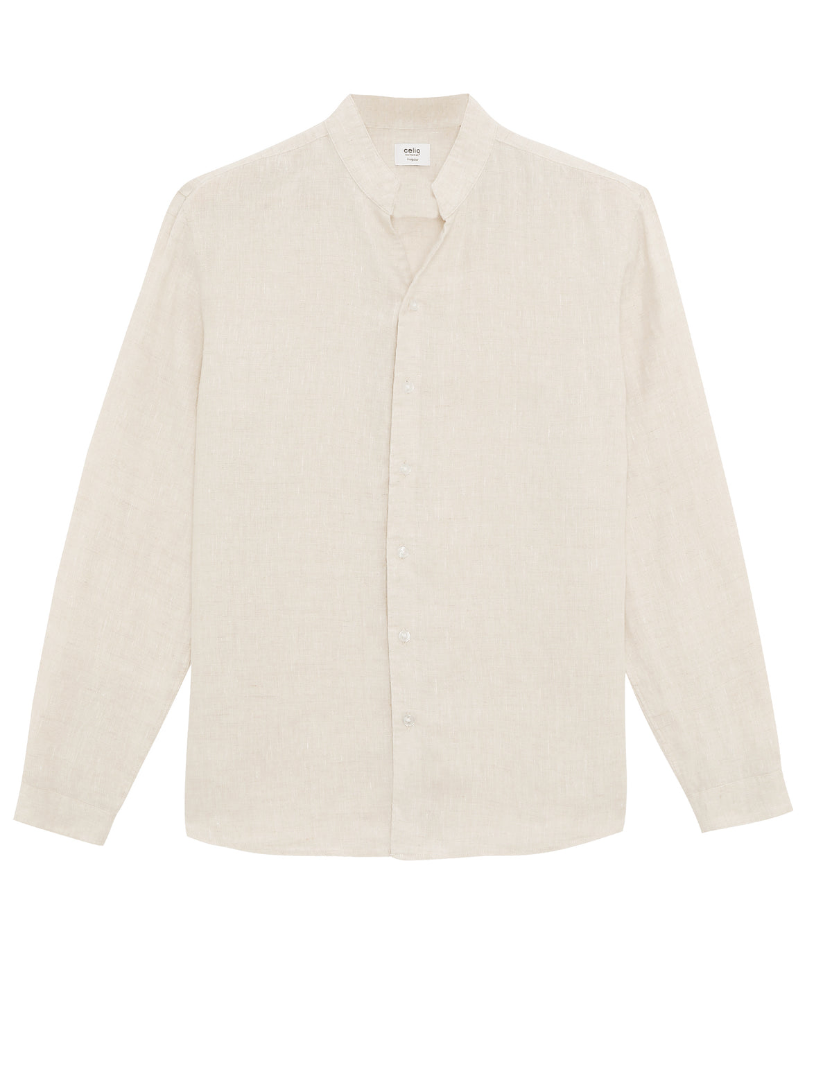 Regular Fit 100% Linen Solid Shirts - Cream