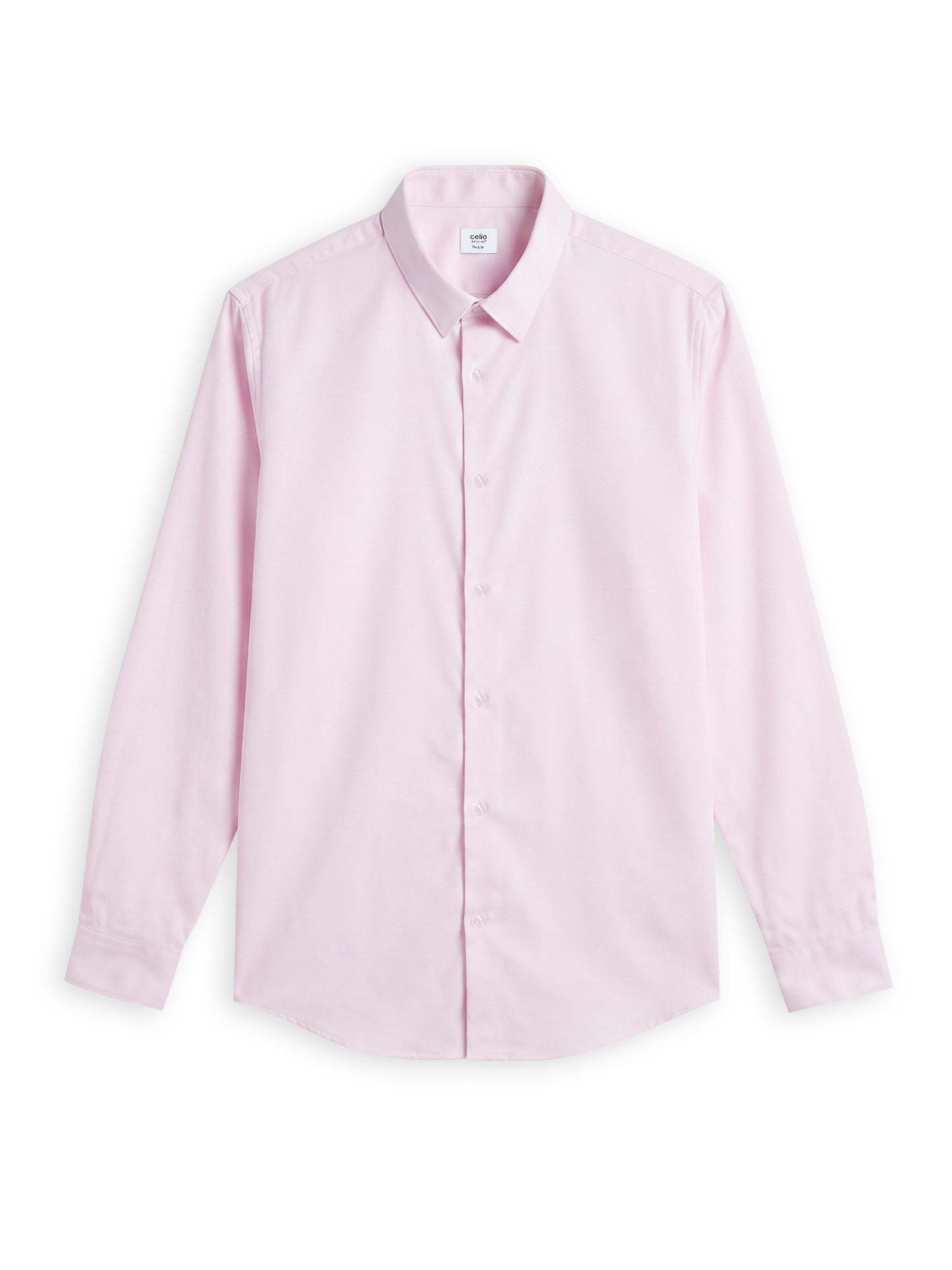 Celio Solid Slim Fit Cotton Pink Shirts
