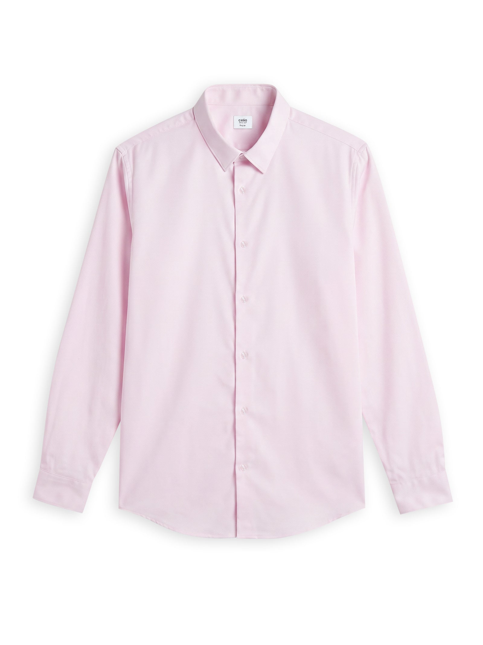 Celio Solid Slim Fit Cotton Pink Shirts
