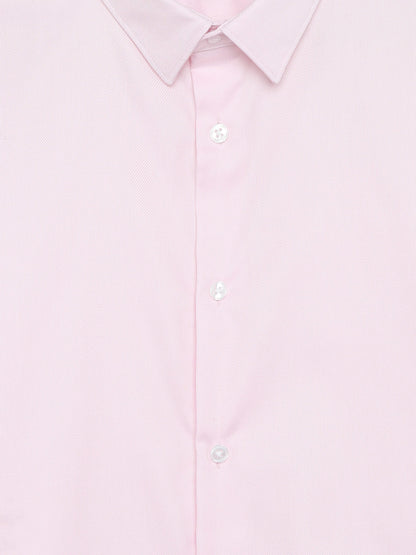 Celio Solid Slim Fit Cotton Pink Shirts