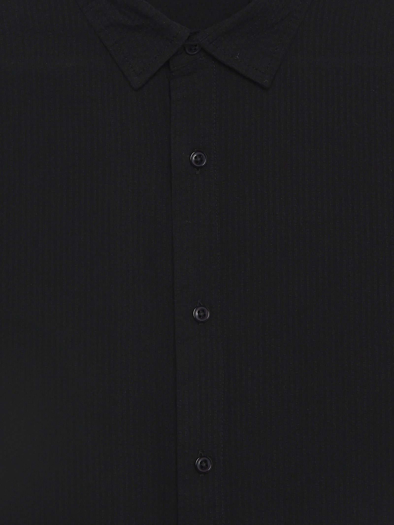 Celio Textured Regular Fit Cotton Black Shirts