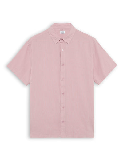 Celio Textured Regular Fit Cotton Purple Shirts